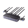 4K HDMI KVM Switch | HDMI 2.0 | 2 In 1 Out | 4 USB 3.0 Ports (3 USB-A *1 USB-C) | Supports 4K@60Hz | HDR | LED Indicator | Compatible with Win, macOS, and Linux | Aluminum Housing.