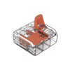 Borna de Conexión con Palancas / 3 Conductores / CAGE CLAMP® / 6 mm² (10 AWG) Máximo / 32 A 450 V / Transparente / Palancas Naranja / TB85