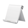 Desktop Cell Phone Stand / Adjustable from 0° to 100° / Anti-Scratch Rubber / Non-Slip / Wide Compatibility with 4 to 7.9 inch devices / Foldable / ABS / White Color
