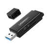 Lector de tarjetas SD portátil USB 3.0 de doble ranura / adaptador de tarjeta de memoria flash para TF SD Micro SD SDXC SDHC MMC RS-MMC Micro SDXC Micro SDHC UHS-I
