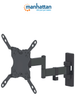 MANHATTAN 461405 - Soporte para Pantallas de 13 a 42 Pulgadas/ 20 Kg de Carga/ Brazo Articulado Doble/ Distancia a la Pared de Hasta 27.3 cm/ Acero Sólido/ Ajuste de Inclinación y Ángulo/ VESA 75/ 100/ 200x100/ 200/