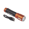 Linterna LED portátil recargable de 500 lúmenes con luz frontal y lateral de trabajo. Lámpara con tapa de extremo con imán, USB-C