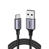 Cable USB-A a USB-C | 1 Metro (3.28 Pies) | Transferencia de Datos de 480 Mbps | Carga Rápida | QC 4.0/3.0/2.0 | FPC | AFC | Protección Integrada | Caja de Aluminio | Nylon Trenzado | Color Negro