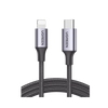 Cable USB-C a Lightning | 1 Metro (3.28 Pies) | Certificado MFi | Carga Rápida 60W | 480 Mbps | Conector C94 | Adecuado para iPhone, iPad y iPod | Protección Integrada | Caja de Aluminio | Nylon Trenzado | Color Negro