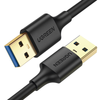 Cable USB-A 3.0 a USB-A 3.0 / 3 Metros / Macho a Macho / Conector Niquelado / Núcleo de Cobre Estañado / Blindaje Múltiple / Velocidad 5Gbps / No Requiere Controlador / Compatible con USB 2.0 Y USB 1.1