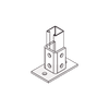 Base Rectangular con 2 perforaciones para Perfil Simple.