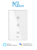 NGTECO NGS103 - Apagador Inteligente WiFi 3 Botones Touch / Control Remoto vía App / Control por Voz / Temporizador / Panel Táctil de Alta Sensibilidad / WiFI 2.4 GHz / Se requiere Cable Neutro / Compatible con Alexa y Asistente de Google