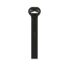 Brida de nylon 6.6 con cabeza abovedada, 378 mm de largo x 7 mm de ancho, color negro. Paquete de 250 unidades