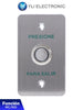 YLI PBK814BLED - Mechanical Exit Button, Blue LED Indicator, Stainless Steel, 12 VDC, NC/NO Function