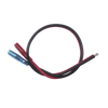 Cables en Paquete Dual / Cable Rojo y Negro / 30 cm (11.81 Pulgadas) / Terminal F1 en un Extremo / Puntas Libres en el Otro / Conexión a Baterías de Respaldo