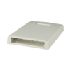 Caja de Montaje en Superficie, con Accesorio para Resguardo de Fibra Óptica, para 6 Módulos Mini-Com, Color Blanco Mate