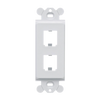 Duplex Module Frame, For Standard GFCI Faceplates, Accepts 2 Mini-Com Modules, White