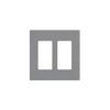 Tapa gris para interruptor o atenuador Lutron, 2 módulos, limpio y moderno