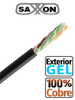 SAXXON OUTPCAT6GCOPEXT - Bobina de Cable UTP Cat6 100% Cobre con Gel/ 305 Metros/ Uso Exterior/ Color Negro/ Cumple con Estándares: ISO/ IEC 11801 Ed2; EIA/ TIA568/ Ideal para Cableado de Redes y Video/