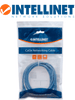 INTELLINET 342599 Network Cable, Cat6, UTP RJ45 Male / RJ45 Male, 7 ft. 2.0 m, Blue
