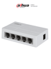 DAHUA DH-SF1005L - Switch para Escritorio 5 Puertos Fast Ethernet con velocidad de transmisión de 10/100 Mbps en un diseño compacto. Su capa 2 soporta un switching de hasta 1 Gbps y una velocidad de reenvío de 0.744 Mbps.