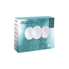 Kit de 3 routers inalámbricos MESH para interior, para el hogar / Wi-Fi de doble banda 5 AC1300 Mbps / 2 puertos Gigabit WAN/LAN / 4 antenas internas / Gestión mediante la aplicación Deco (iOS, Android) / Protección HomeCare