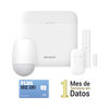 (AX PRO) KIT de Alarma AX PRO con GSM (3G/4G) / Incluye: 1 Hub con bateria de respaldo / 1 Sensor PIR / 1 Contacto Magnético / 1 Control Remoto /1 MICROSIM30M2M incluye 1 mes de servicio/ Wi-Fi / Compatible con Hik-Connect P2P
