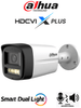 DAHUA DH-HAC-HFW1500TLMN-IL-T - Cámara Bullet de 5 Megapíxeles/ Audio de 2 Vías/ Iluminador Dual Inteligente Mediante IR y Luz Cálida/ 3DNR Para Reducción de Ruido en Imagen/ Lente de 2.8mm/ IR de Hasta 40 Mts/ IP67/ Policarbonato + Metal