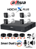 DAHUA DH-KIT/XVR5104HS-4KL-I3/T/4-HFW1500RMN-IL-T- Kit de Vigilancia de 4 canales 5 MP/ Iluminador Dual y Audio Bidireccional Integrados/y DVR WizSense y Reconocimiento Facial/ Soporta 4 canales + 4 IP o hasta 8 IP/ 4 canales SMD Plus