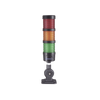 Torre LED indicadora de estado de 3 niveles en color rojo, ámbar y verde, con zumbador integrado de 85 dB, de 110-240 VCA, con montaje incluido de 60 mm de diámetro