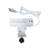 Desk Power Outlet / Features Adjustable Bracket for Different Thicknesses / 3 110VAC Outlets / 2 USB Charging Ports (1 USB-A port + 1 USB-C port)