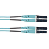 Jumper de Fibra Optica Multimodo 50/125 OM3, LC-LC Duplex, LSZH (Cero Halógenos), Color Aqua, 2 Metros (6.56 Pies)