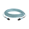 Jumper de Fibra Optica Multimodo 50/125 OM3, LC-LC Duplex, OFNR (Riser), Color Aqua, 50 Metros (164.04 Pies)