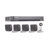 (MICRÓFONO INTEGRADO) KIT TURBOHD 5 Megapixel / DVR 4 Canales / 4 Cámaras Bala con Micrófono Integrado (exterior 2.8 mm) / Fuente de Poder / Accesorios de Instalación