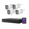 Kit TurboHD 1080p + SSD 500 GB / DVR 4 Canales / 4 Cámaras Bala ColorVu con Micrófono Integrado / Fuente de Poder / Accesorios de Instalación