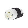Conector industrial de bloqueo por media vuelta / 15 A 125 V CA / 2 polos 3 hilos / Color blanco y negro / Nema L5-15R.