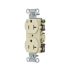 Receptáculo doble con conexión a tierra aislada/ 20 A 125 V/ 2 polos 3 hilos/ Color marfil/ Nema 5-20R/ Grado comercial.