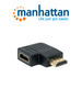 MANHATTAN 353489 - Adaptador HDMI HDMI A hembra a A macho, ángulo izquierdo de 90°