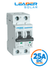 LEADER LDM7-2P-63 25A DC - Interruptor Automático Corriente Directa 2 Polos 25 Amp / 500 VDC / Estándar IEC / Protección con sistema de disparo termomagnético / Montaje riel Din / Protección IP20 / -5 °C A +40°C