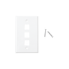 3 Port Wall Plate, Keystone, White