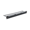 Panel de Parcheo de Impacto (110) UTP de 24 Puertos Cat6A, 19 Pulgadas (48.26 cm), con Barra para Organizar Cables y Espacio para Etiqueta