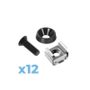 Set of 12 Screws with 12 Washers and 12 Cage Nuts for Linkedpro Rack