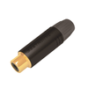 Female RCA Connector | Black Plated Housing | Gold Plated Contact | Cable OD 3.5-6.5mm