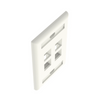 Placa de Pared Vertical, Salida Para 4 Puertos Keystone, Con Espacios Para Etiquetas, Color Blanco Mate