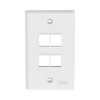 Vertical Wall Plate, 4-Port Keystone Jack, White
