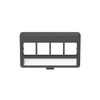Placa de Mobiliario Modular Estándar, Salidas Para 4 Puertos Keystone, Color Negro