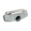 Caja oval roscada tipo T de 1 1/2 (38.1 mm) incluye tapa y tornillos.