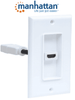 MANHATTAN 771719 Placa de pared HDMI de un puerto, HDMI hembra a HDMI hembra, Conector tipo F, Blanco