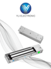 YM180NLED Magnetic Lock and MBK180UL Bracket Package for Frameless Glass Doors / 180 kg 350 Lb / With LED Indicator