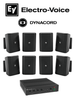 ElectroVoice M_KITU2404EVIDS - Audio Kit / 240W Mixer Amplifier / 8 EVID-S 15W Black Loudspeakers
