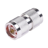 N-Type Male to N-Type Male Barrel In-Line Adapter, Silver/Gold/PTFE.