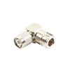 Right Angle TNC Male to N Female Connector Adapter, Nickel/Gold/Teflon.