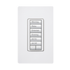 (RadioRA2) Teclado SeeTouch de 6 botones, 2 botones de subir/bajar, programar escenas diferentes en cada botón.