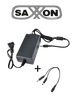 SAXXON SW001202SXF52PAQDIV - Fuente de Poder Regulada 12VCD 2 Amper + 1 Divisor de Energía 2 Conectores macho