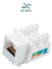 SBE TECH 2302WT- RJ45 Keystone Jack, 8 hilos, CAT 5e, compatible con AWG 22-26, blanco
